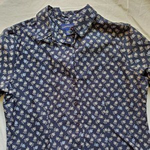 Charter club sz 16 button up short sleeve blouse